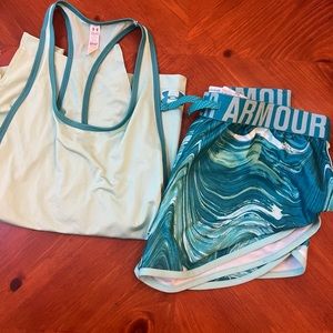Girls Youth XL Under Armour athletic short/ tank set